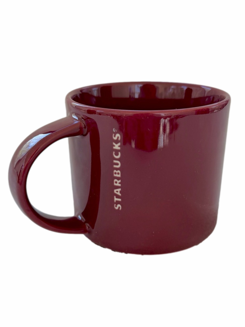 Starbucks Engraved Maroon Coffee Mug 2013 14oz. Stackable Collectible EUC
